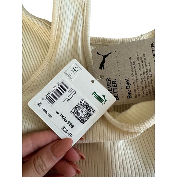 PUMA Women’s Cream Crop Top Size 1X NEW NWT - Picture 3 of 4